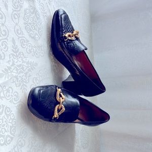 Tory Burch black leather loafers